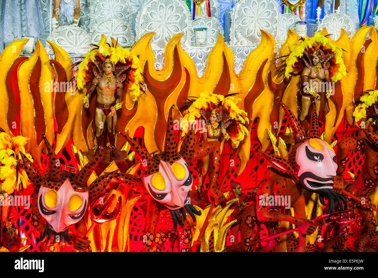 Samba Parade, Rio Carnevale, Rio de Janeiro, Brasile Foto Stock