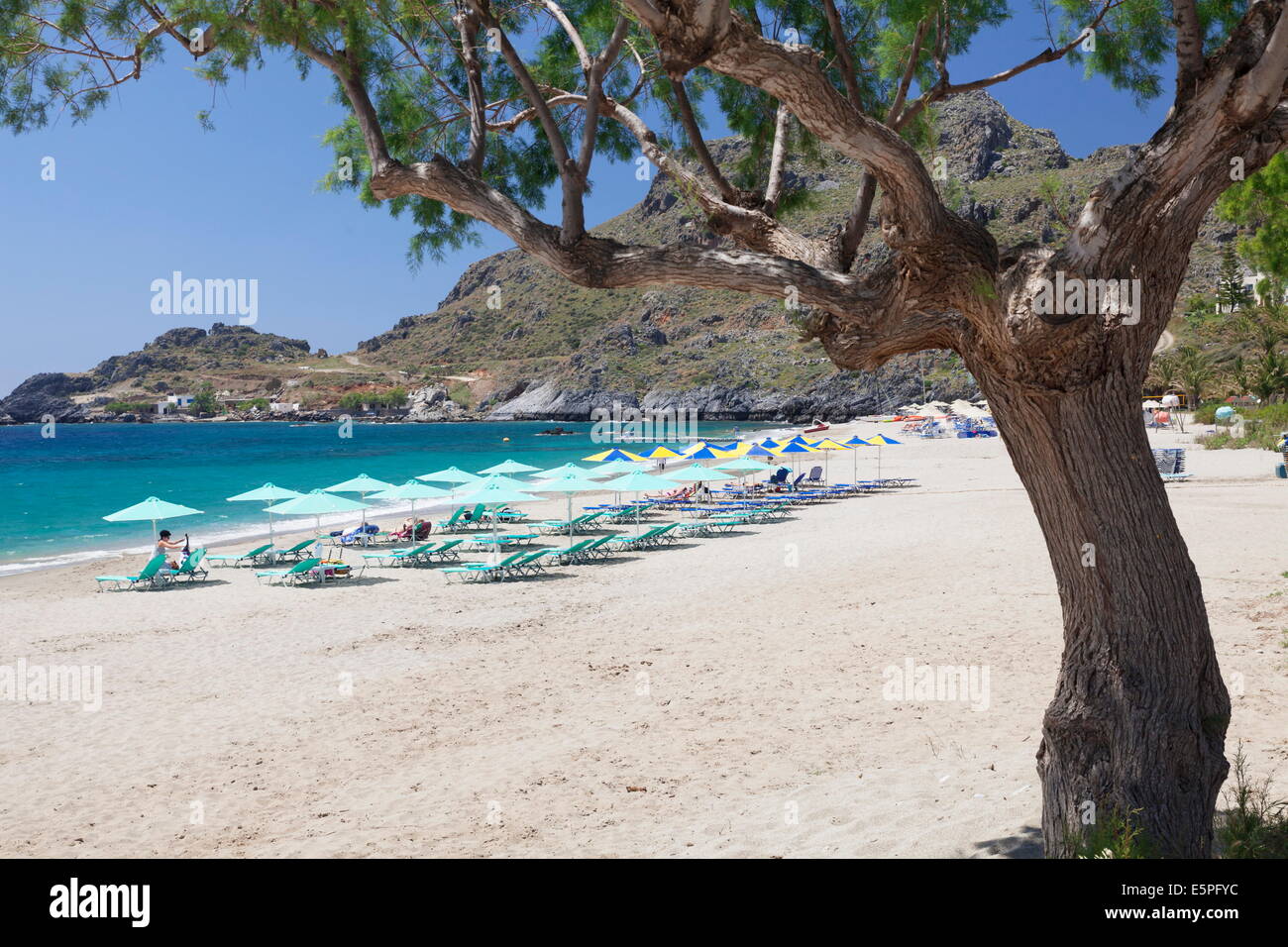 Damnoni Beach, vicino a Plakias, a sud di Creta Creta, Isole Greche, Grecia, Europa Foto Stock