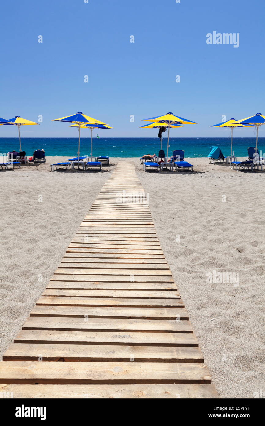 Damnoni Beach, vicino a Plakias, a sud di Creta Creta, Isole Greche, Grecia, Europa Foto Stock