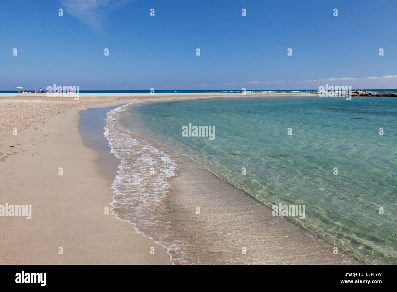 Spiaggia di Frangokastello, Chania, sud di Creta Creta, Isole Greche, Grecia, Europa Foto Stock