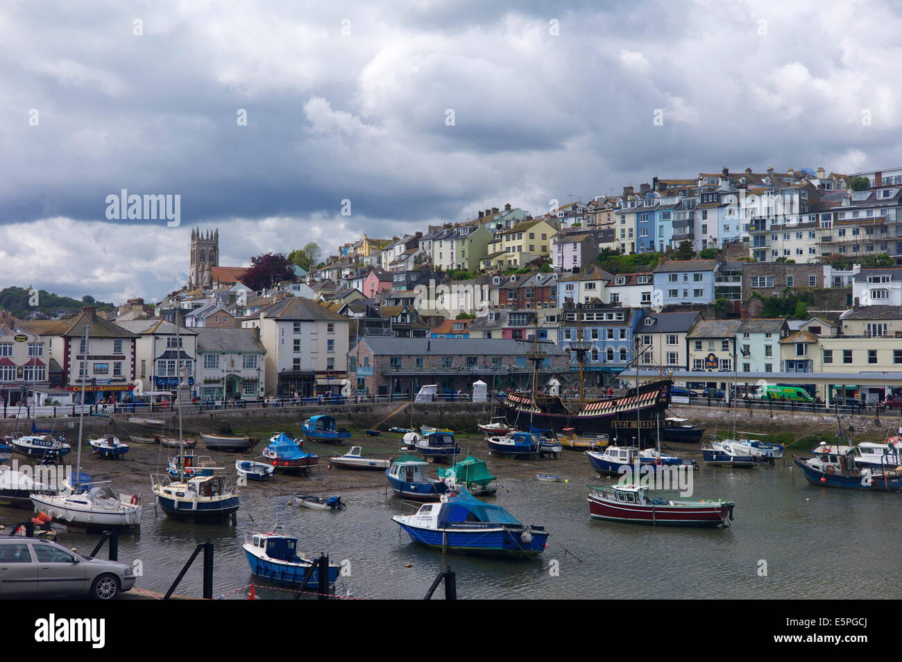 Brixham Harbour, Devon, Inghilterra, Regno Unito, Europa Foto Stock