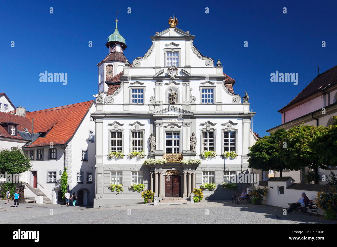 Il Municipio, la piazza del mercato, Wangen, Alta Svevia, Baden Wurttemberg, Germania, Europa Foto Stock