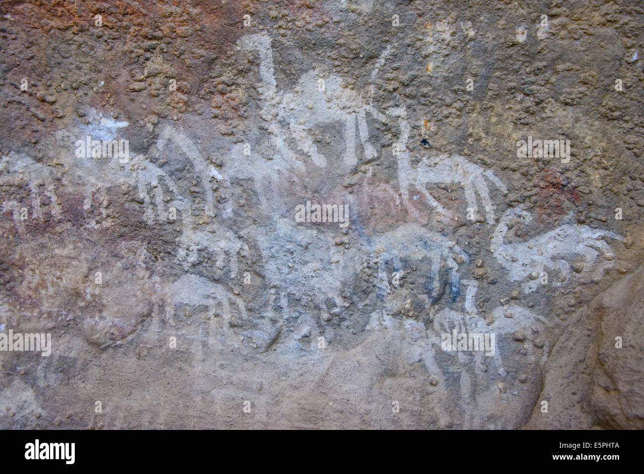 Antiche pitture rupestri a Pre-Aksumite insediamento di Qohaito, Eritrea, Africa Foto Stock