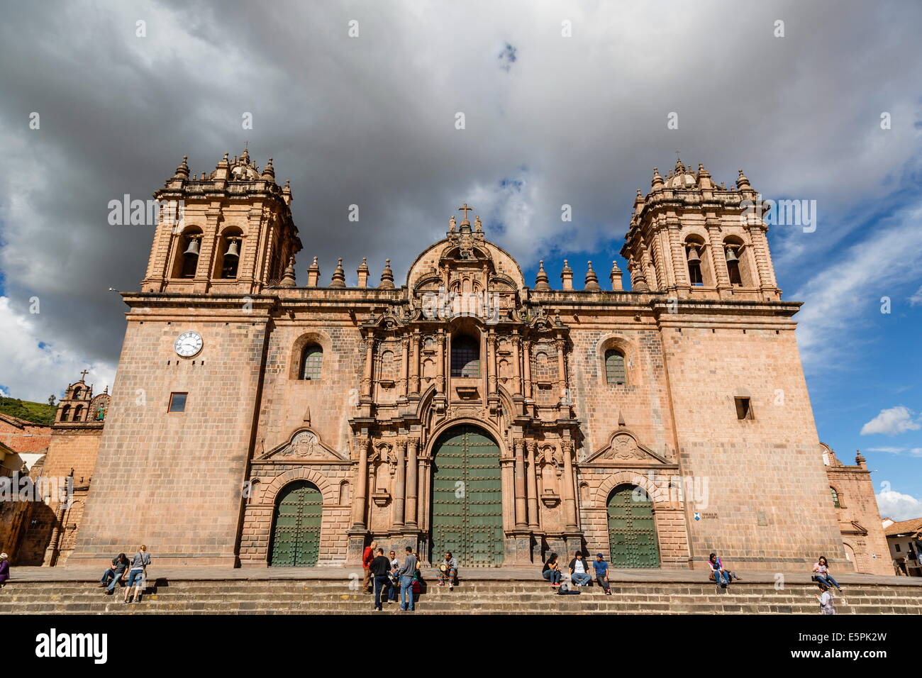 La cattedrale in Plaza de Armas, Cuzco, Sito Patrimonio Mondiale dell'UNESCO, Perù, Sud America Foto Stock