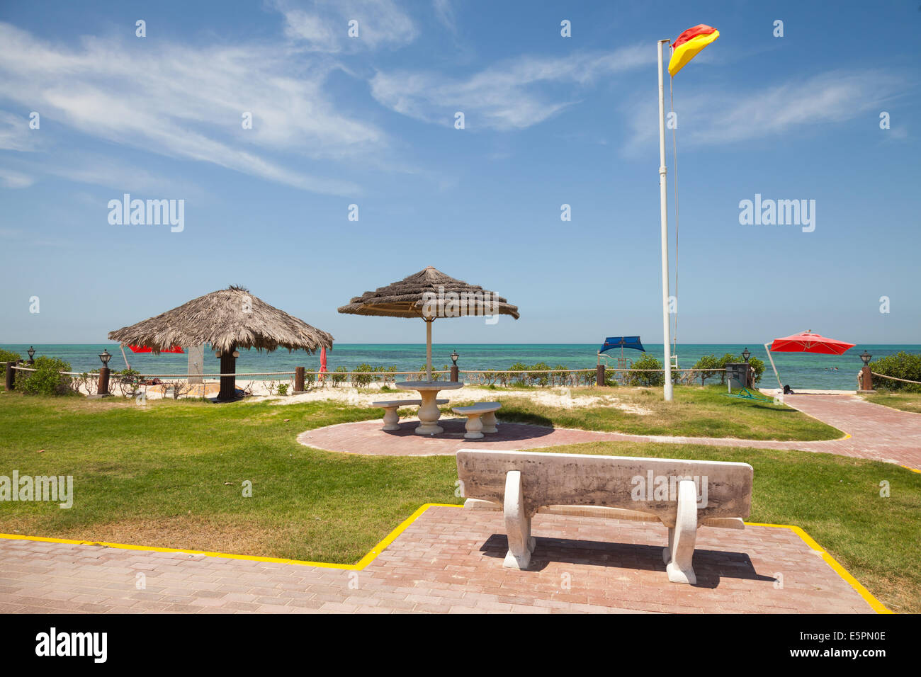 Spiaggia di campus Rahima, Golfo Persico, Arabia Saudita Foto Stock