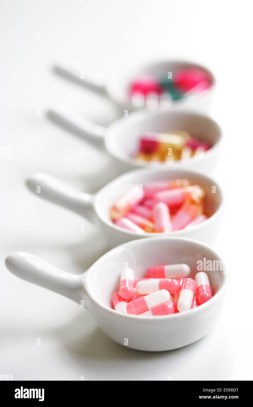 Capsule di gelatina. Foto Stock