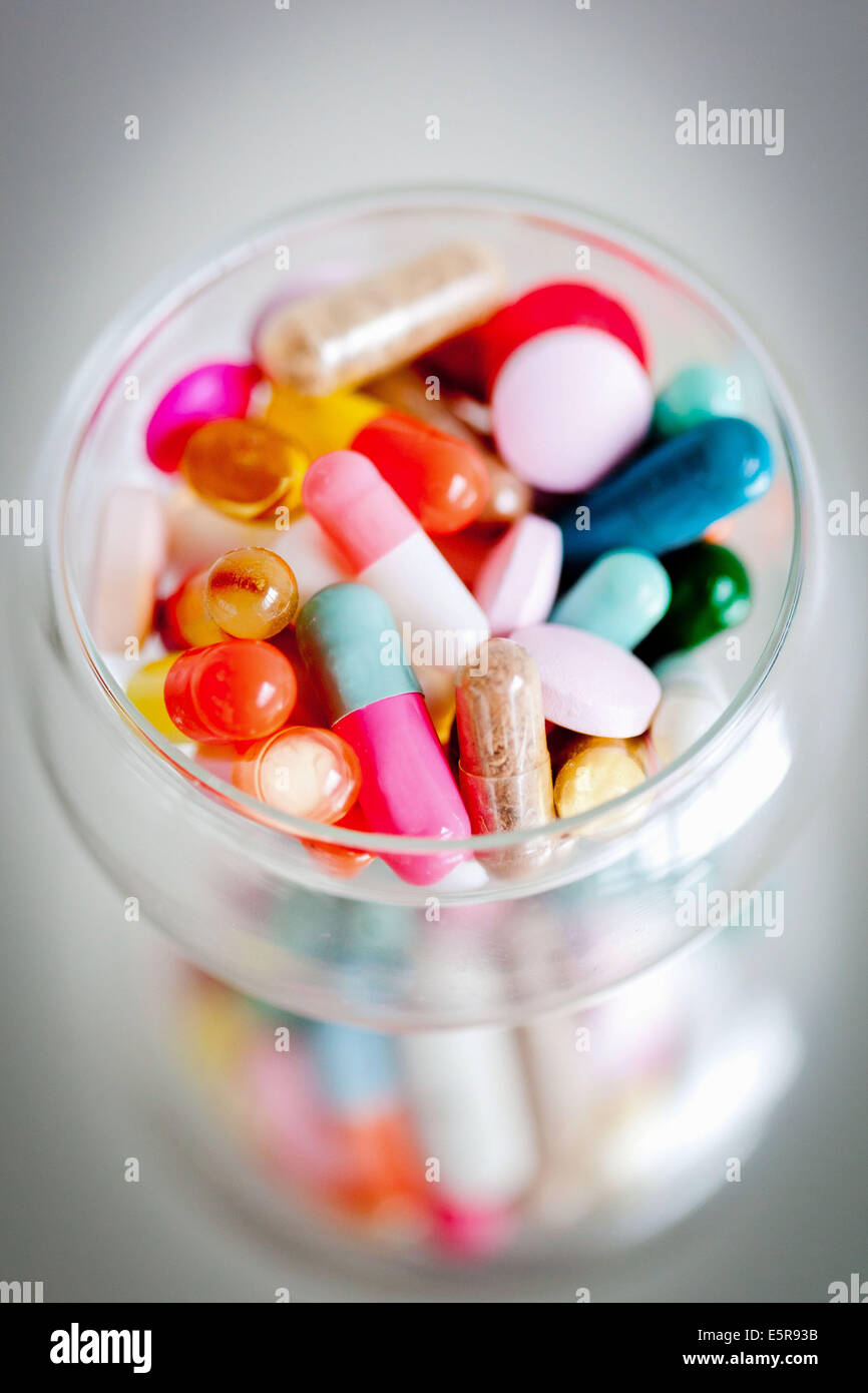 Pillole e capsule. Foto Stock
