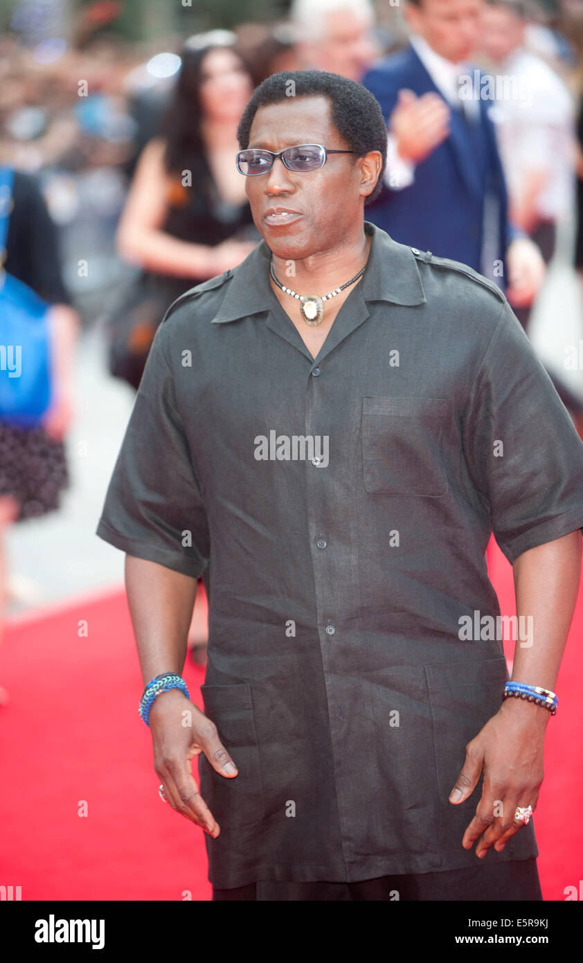 Londra, Regno Unito. Il 4° agosto 2014. Wesley Snipes assiste le parti soggette a usura 3 Premiere mondiale, all'Odeon, Leicester Square a Londra, Inghilterra. 4 agosto 2014 Credit: Brian jordan/Alamy Live News Foto Stock