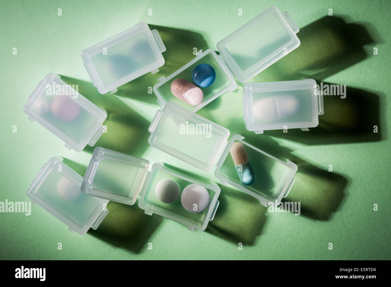 Farmaci in piccoli riquadri. Foto Stock