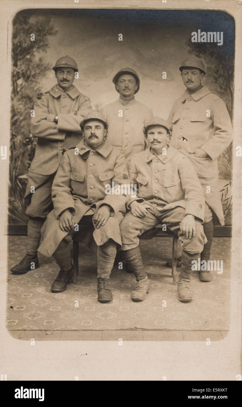 Soldati francesi del reggimento di fanteria durante la guerra mondiale I. Foto Stock