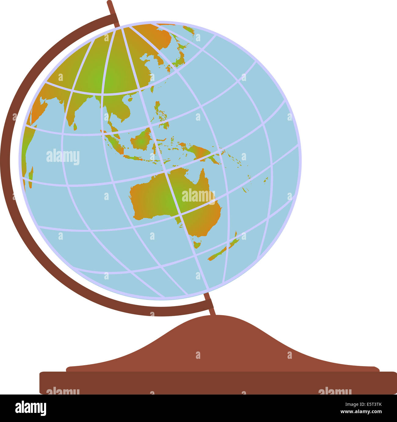 Australia mappa del globo con sfondo bianco. Foto Stock