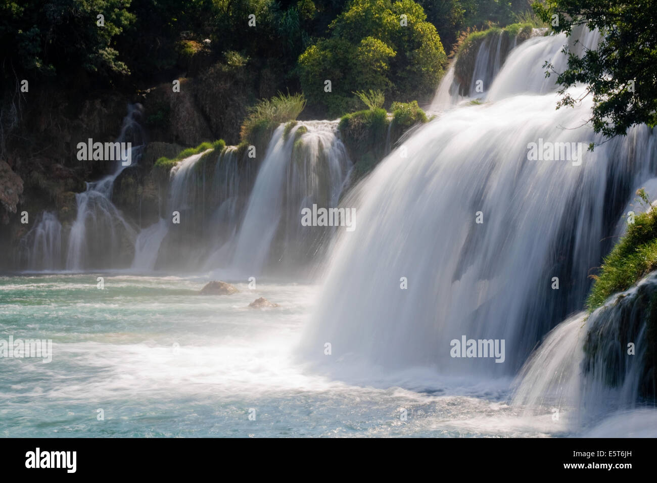 Skradinski buk cascata nel Parco Nazionale di Krka, Croazia. Foto Stock