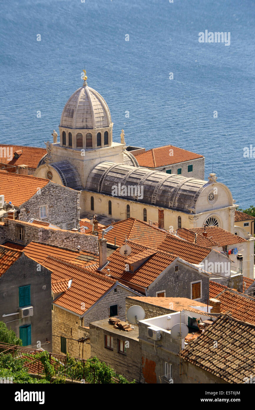 Cattedrale di Saint James (sv. Jakova) in Sibenik, Croazia. Foto Stock