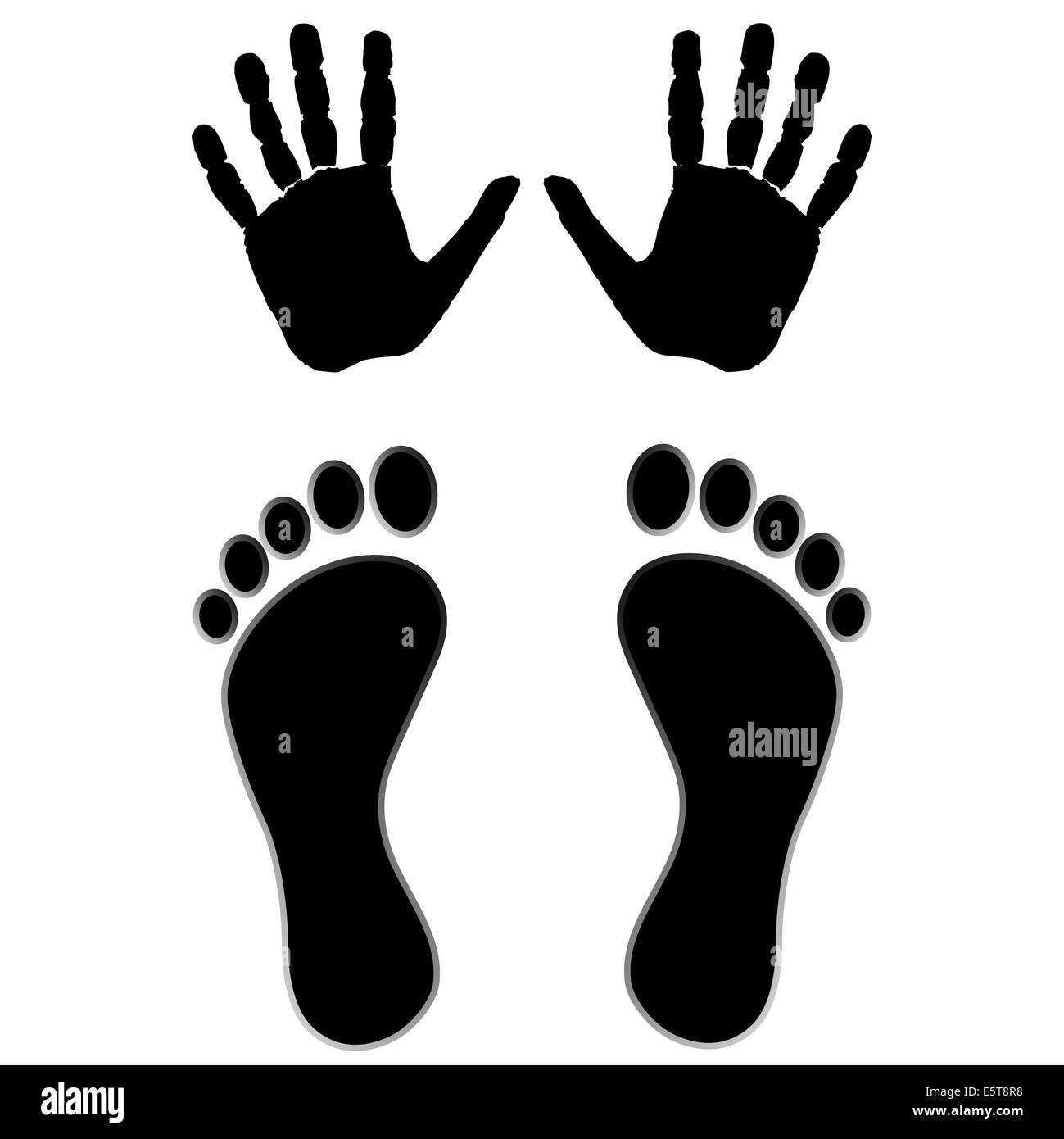 mani e piedi Foto Stock