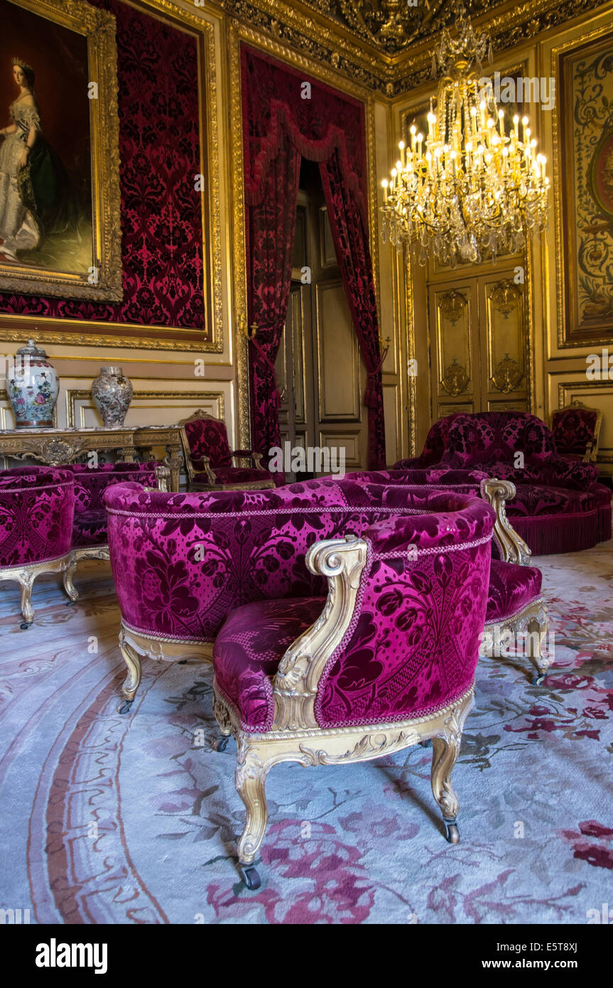 Gli appartamenti di Napoleone III al museo del Louvre di Parigi, Francia Foto Stock