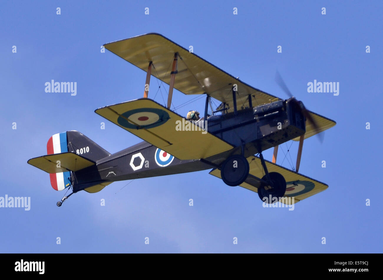 Royal Aircraft Factory SE.5un piano in WW1 Royal Flying Corps iscrizioni di visualizzazione a Farnborough Airshow 2014 Foto Stock