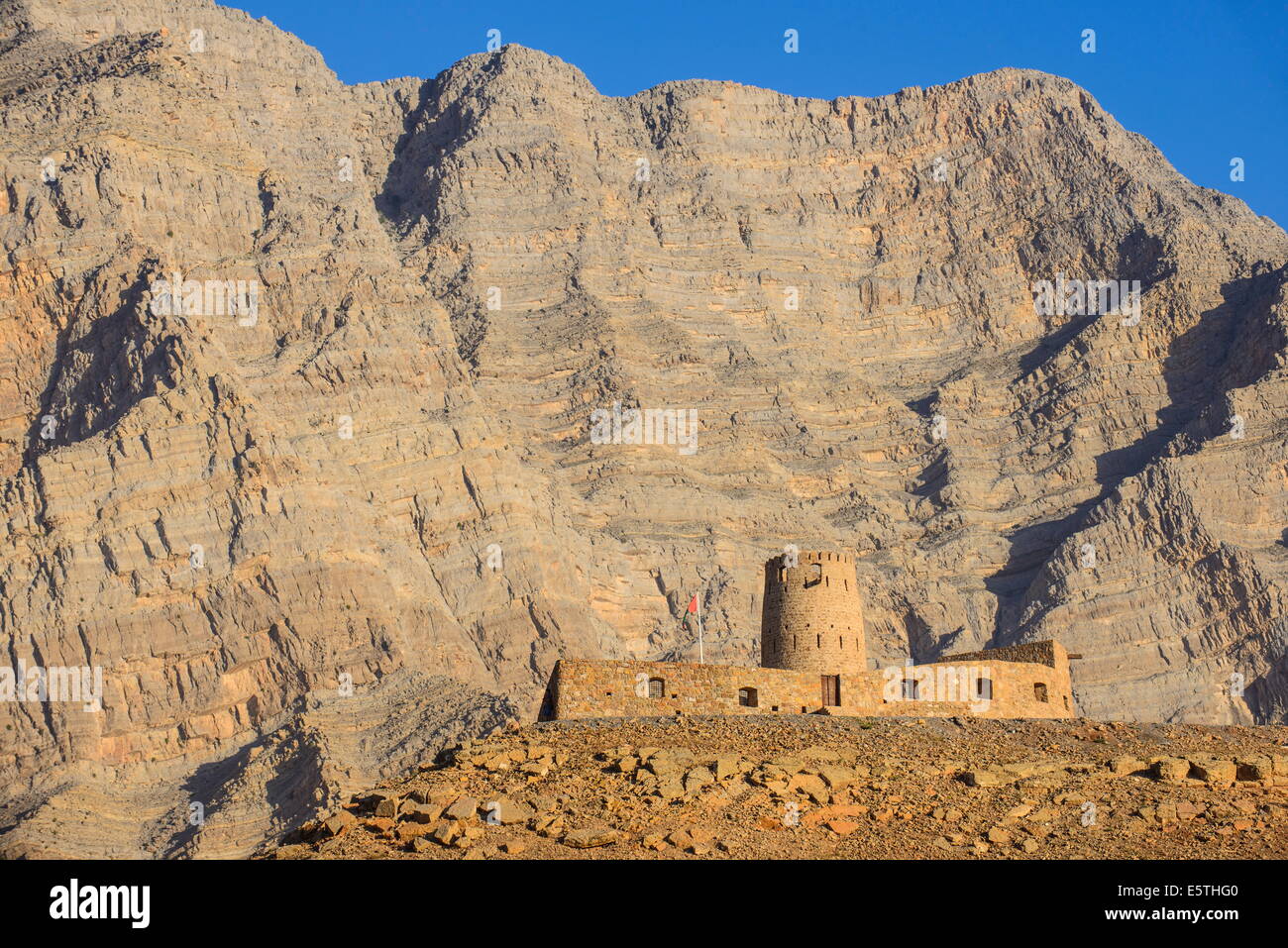 Il castello di Bukha in Bukha, Musandam, Oman, Medio Oriente Foto Stock
