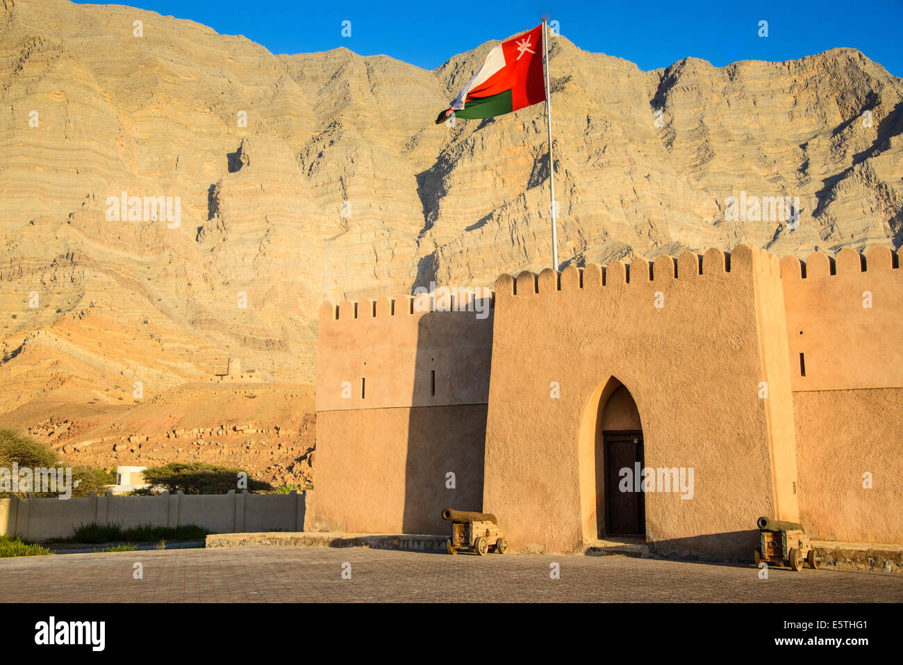 Il castello di Bukha, Musandam, Oman, Medio Oriente Foto Stock