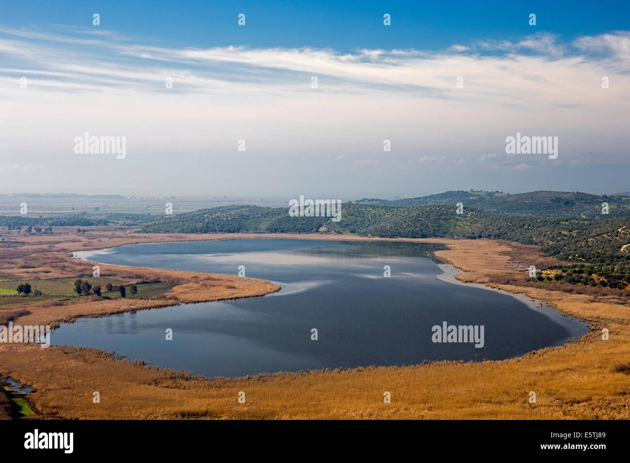 Vista panoramica del lago Barutçu Selçuk Turchia Foto Stock