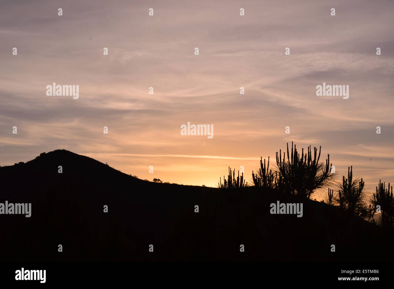 Tramonto sulle colline andalucia Foto Stock