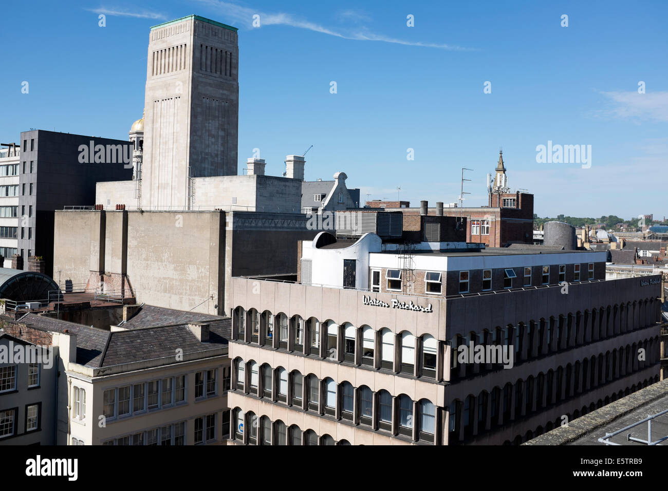 Skyline la costruzione di tetti Liverpool Regno Unito Regno Unito Foto Stock