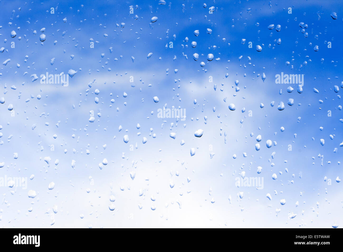 Gocce di pioggia su una finestra Foto Stock