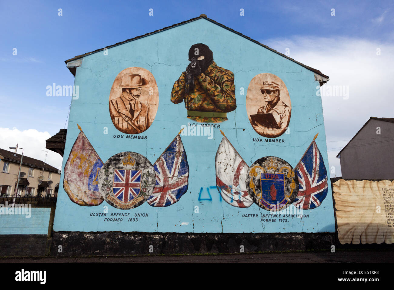 Il Murale in quella protestante Shankill Road zona di Belfast, Irlanda del Nord. Foto Stock