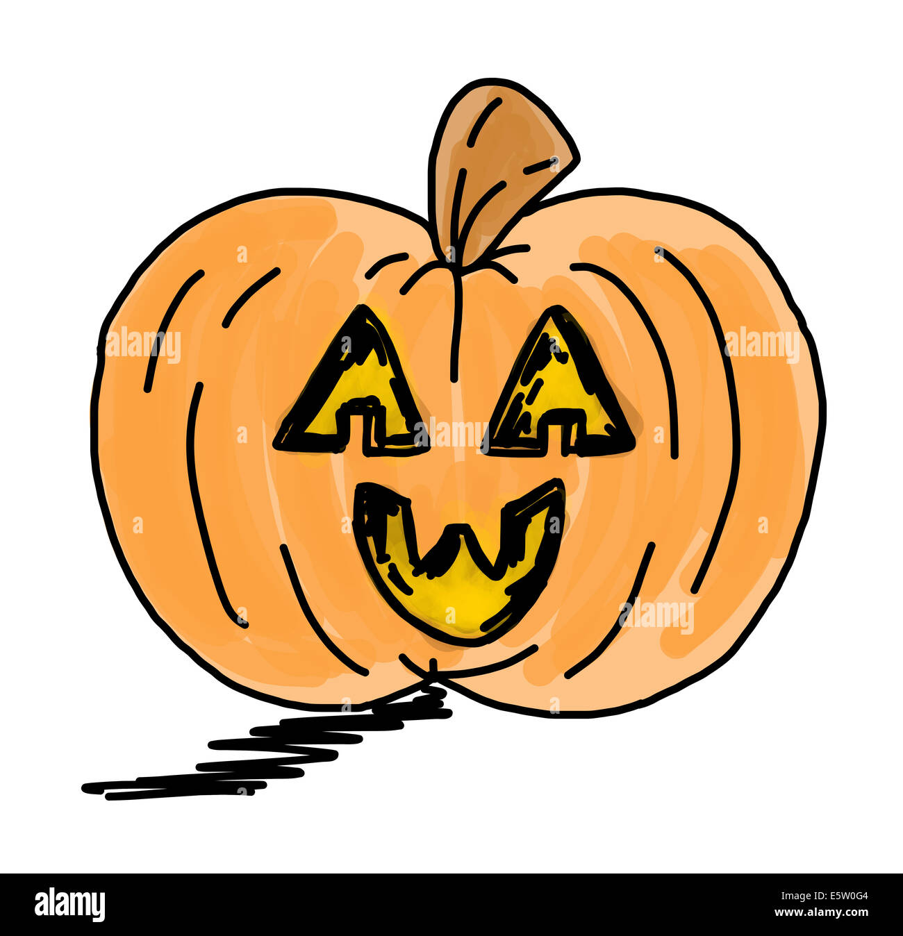 Illustrazione di una zucca intagliata Foto Stock