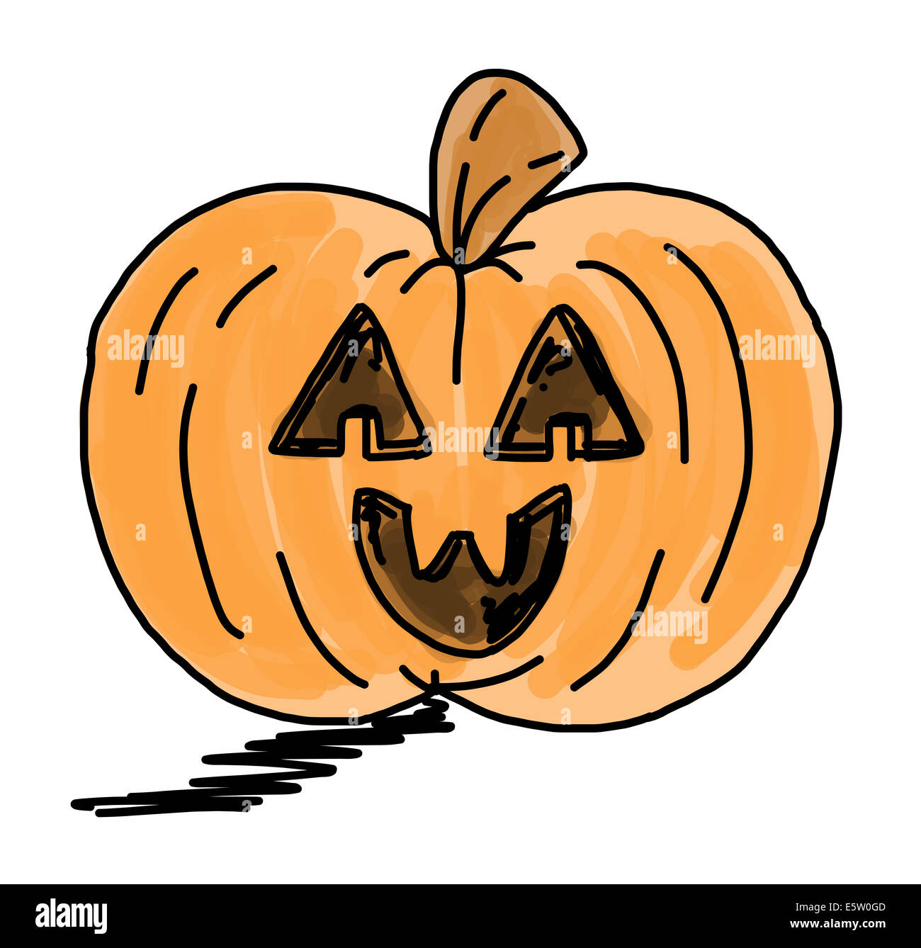 Illustrazione di una zucca intagliata Foto Stock