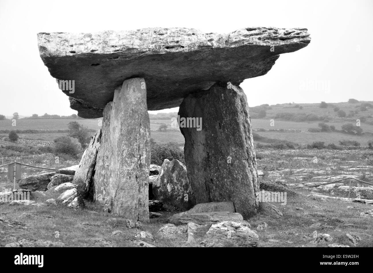 Poulnabrone roccia carsica Burren Irlanda Foto Stock