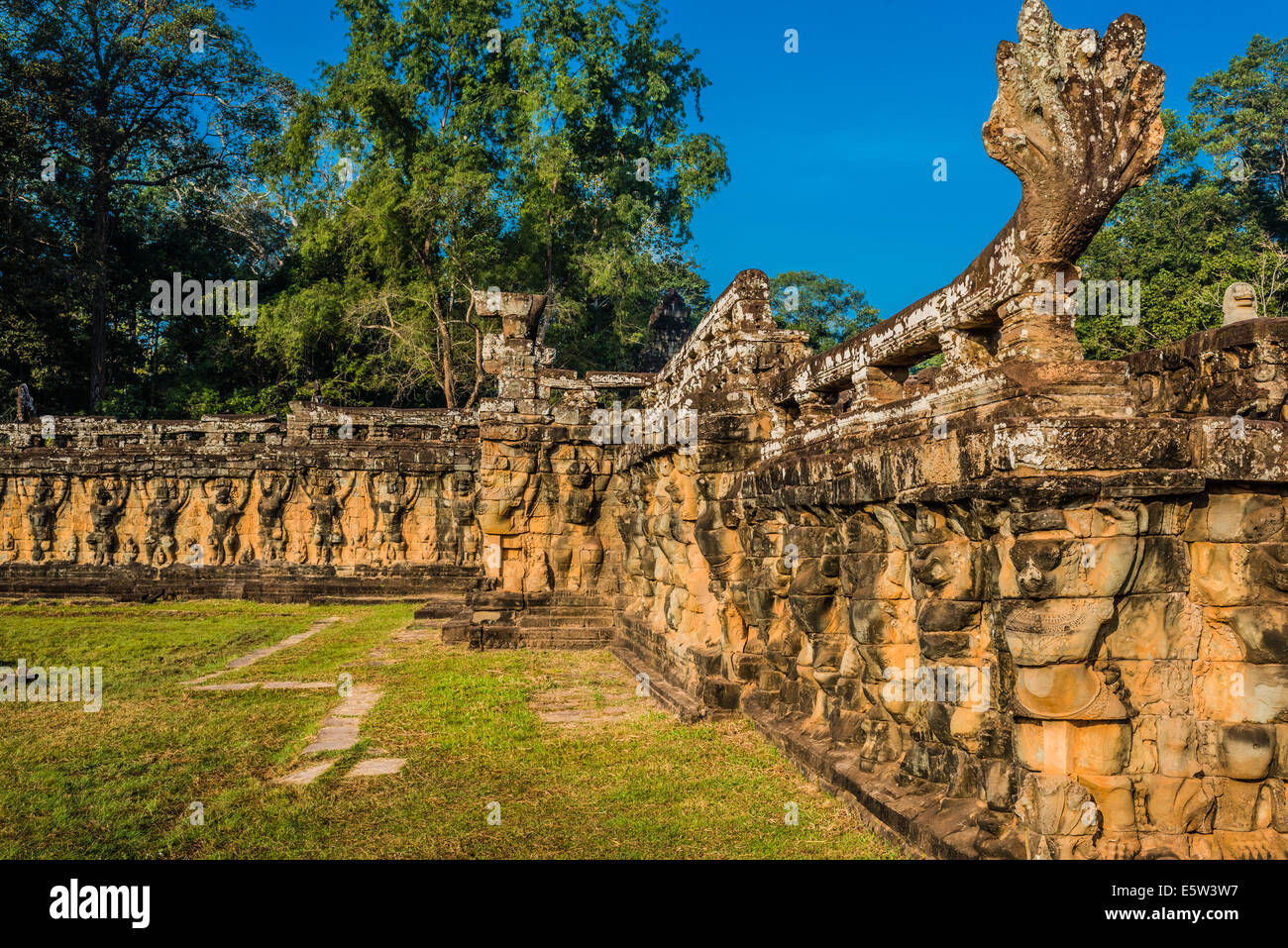 Elephant terrazza Angkor Thom Cambogia Foto Stock