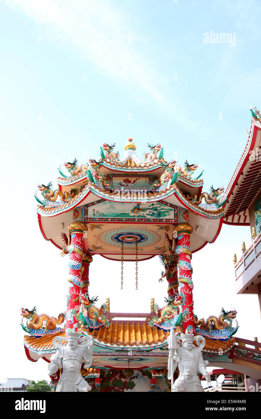 Padiglione di Arte nel tempio Cinese,della Thailandia. Foto Stock