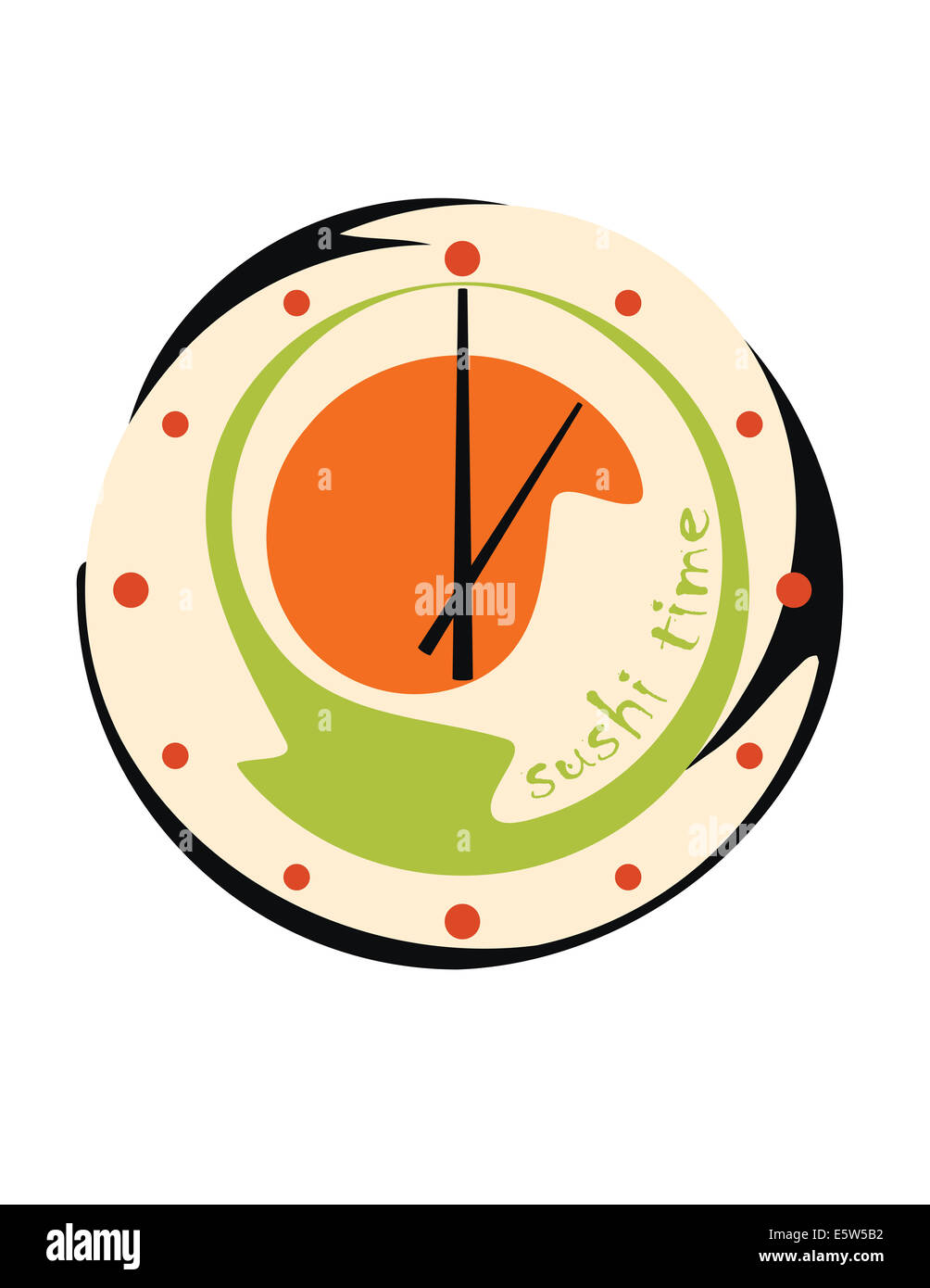 Abstract sushi orologio per cucina Foto Stock