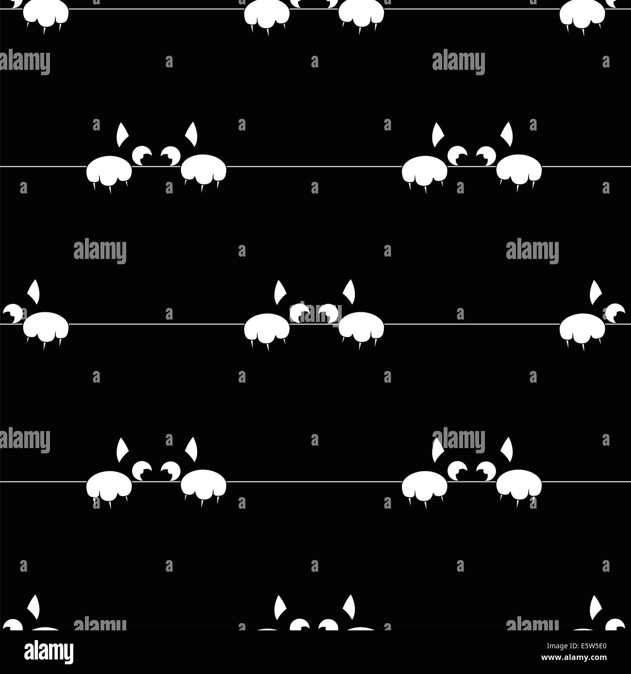 Seamless apttern con smal nero gatto è paura della punizione Foto Stock