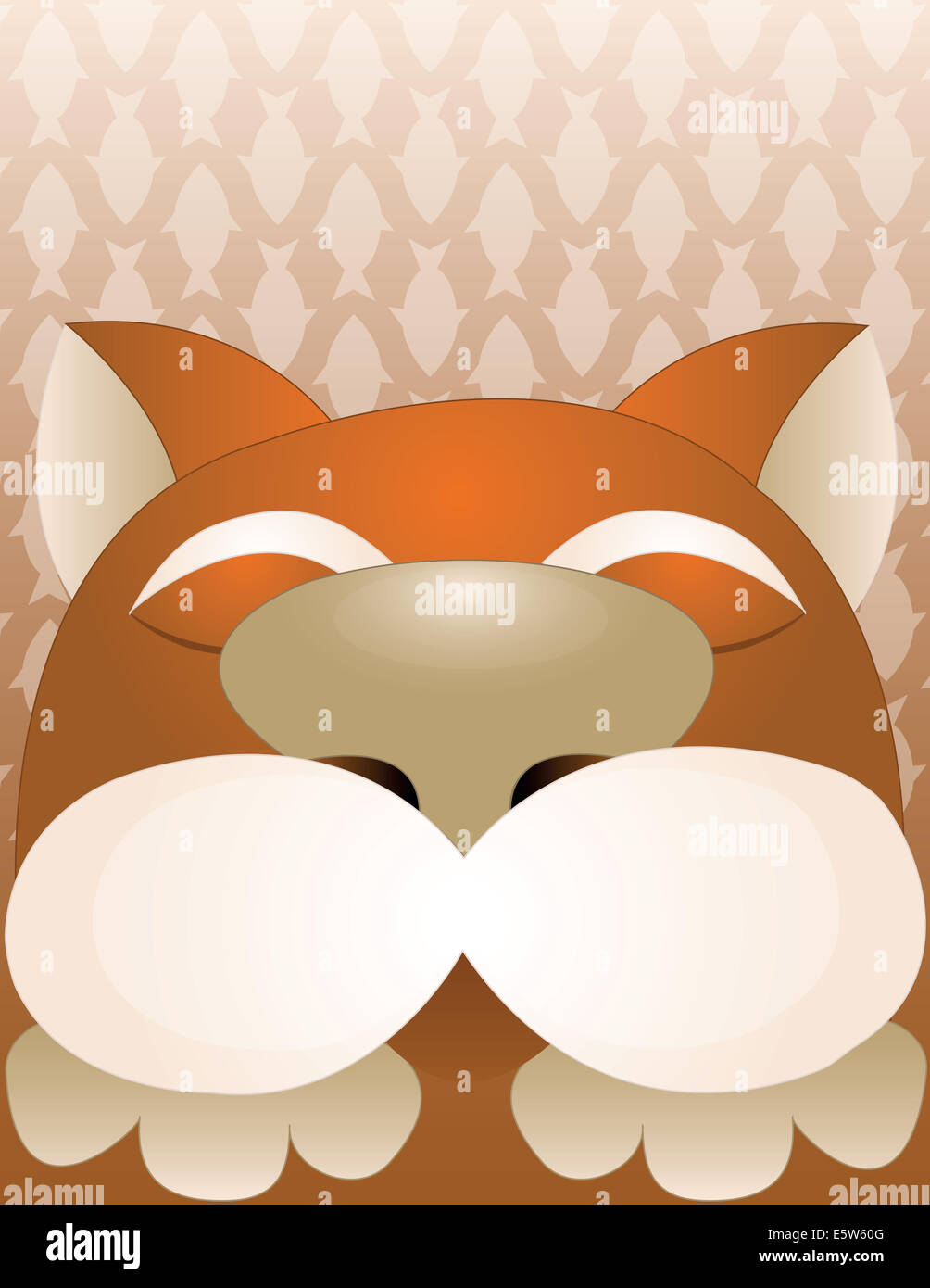 Cat sullo sfondo con molti pesci Foto Stock