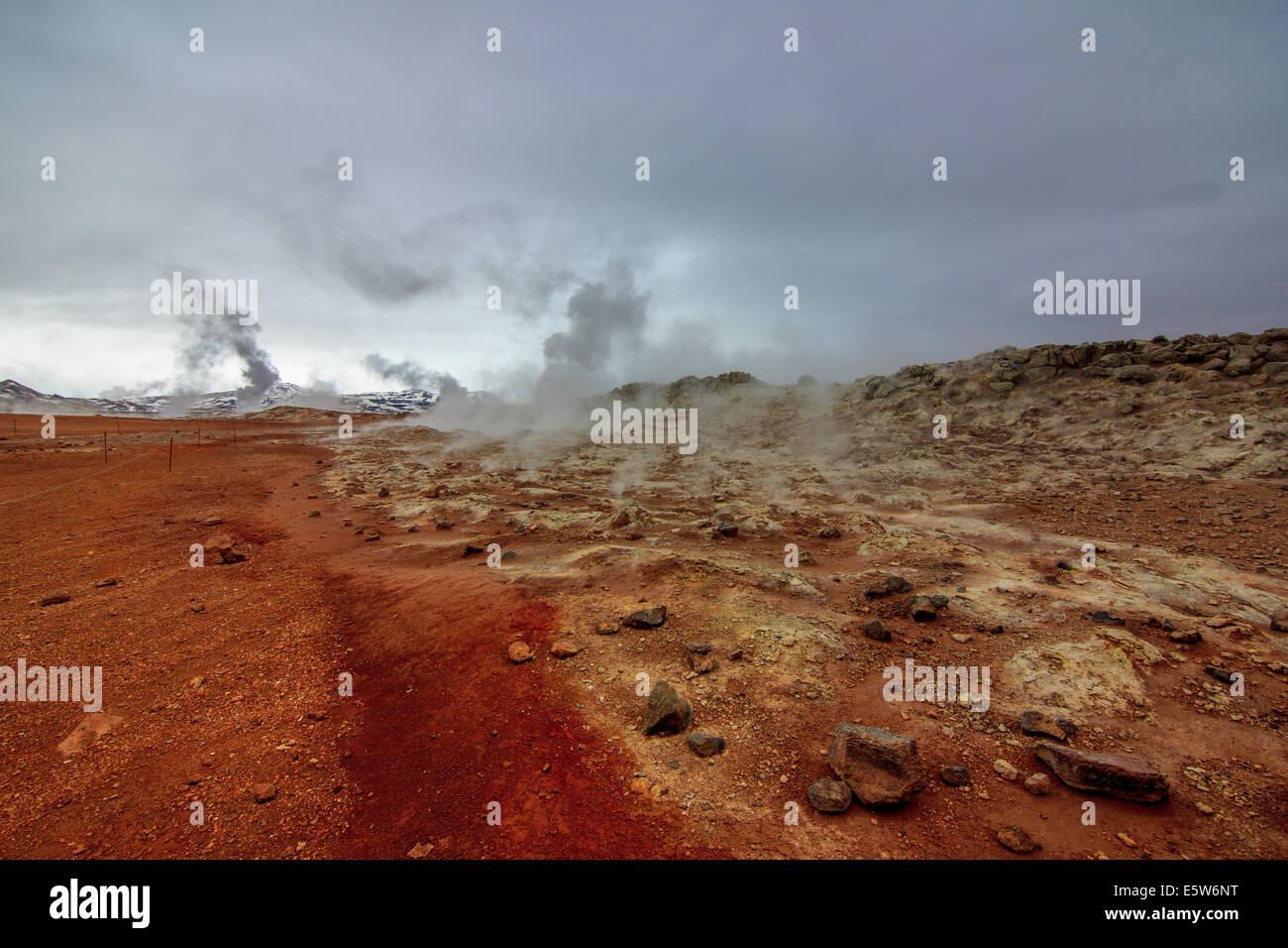 Namafjall attiva zona vulcanica vicino Lago Myvatn Foto Stock