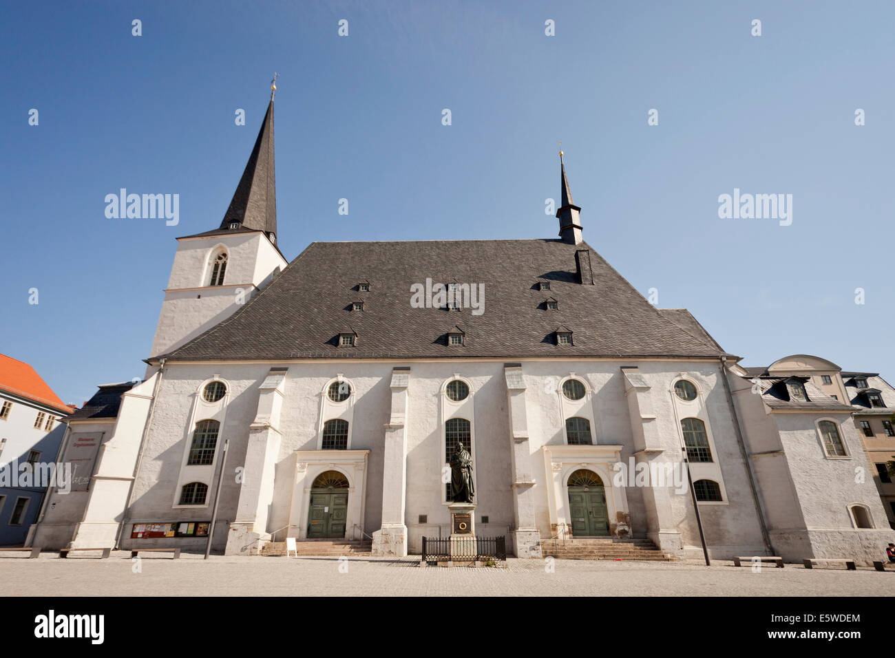 L'evangelico di san Pietro e Paolo la Chiesa al Herderplatz a Weimar e Turingia, Germania, Europa Foto Stock