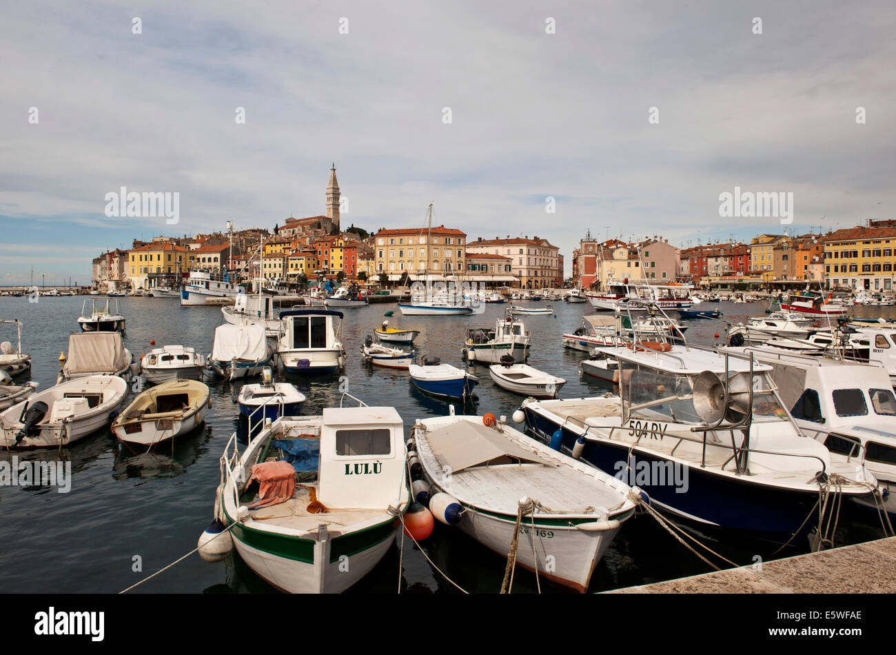 Barche, Rovigno, Istria, Croazia Foto Stock