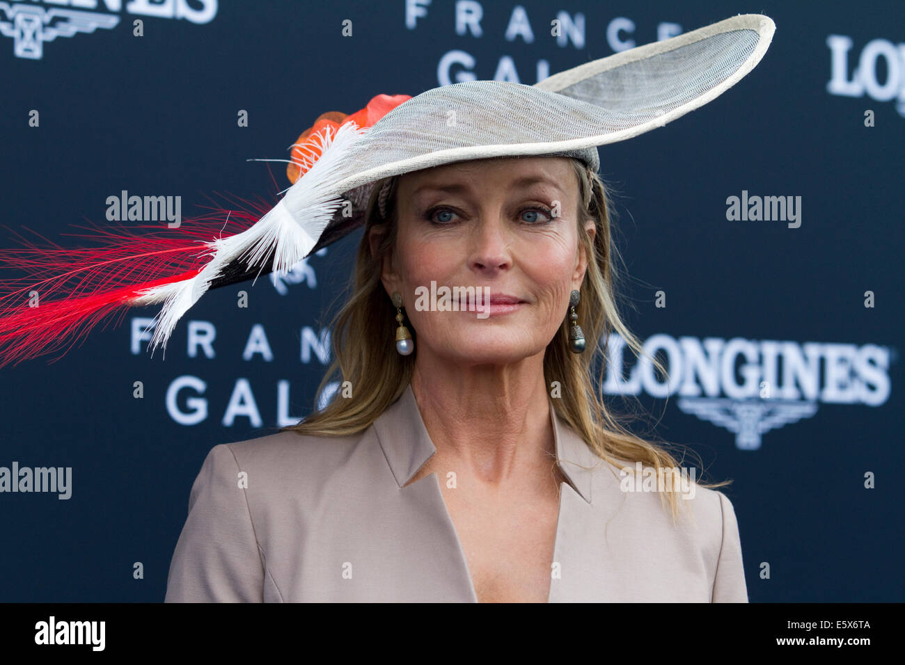 L'attrice Bo Derek frequentando il Prix de Diane Longines, Chantilly 15 Giugno 2014 Foto Stock