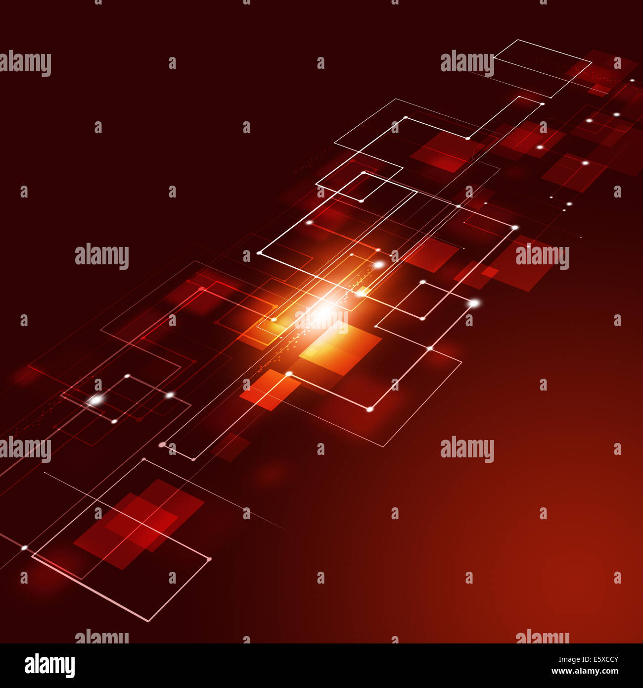 Abstract della tecnologia e business communications sfondo rosso Foto Stock