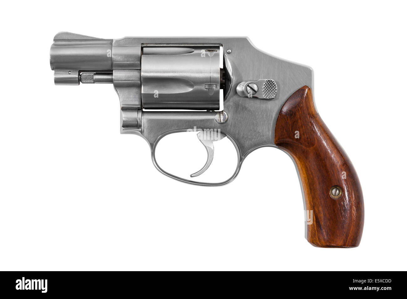 Cinque shot 38 calibro a singola azione pistola revolver isolato con percorso di clipping. Foto Stock