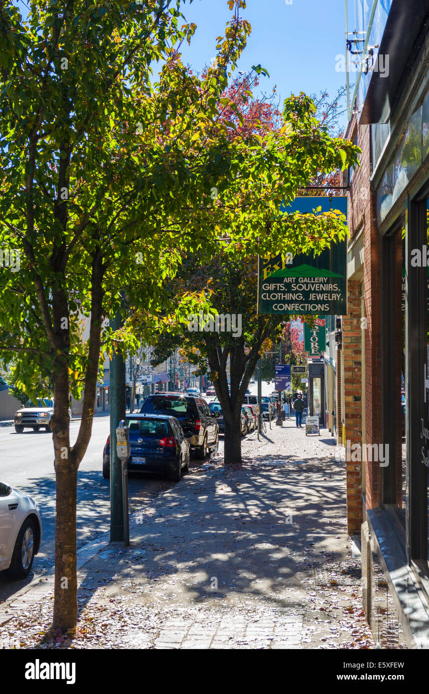 Biltmore Avenue nel centro di Asheville, North Carolina, STATI UNITI D'AMERICA Foto Stock