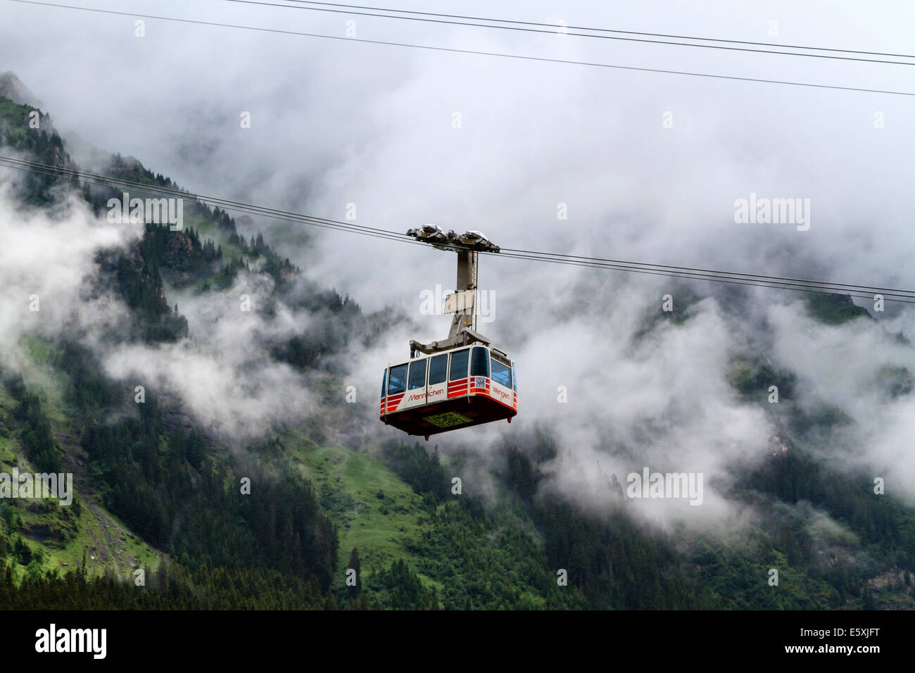 Männlichen Funivia, Wengen, Svizzera Foto Stock