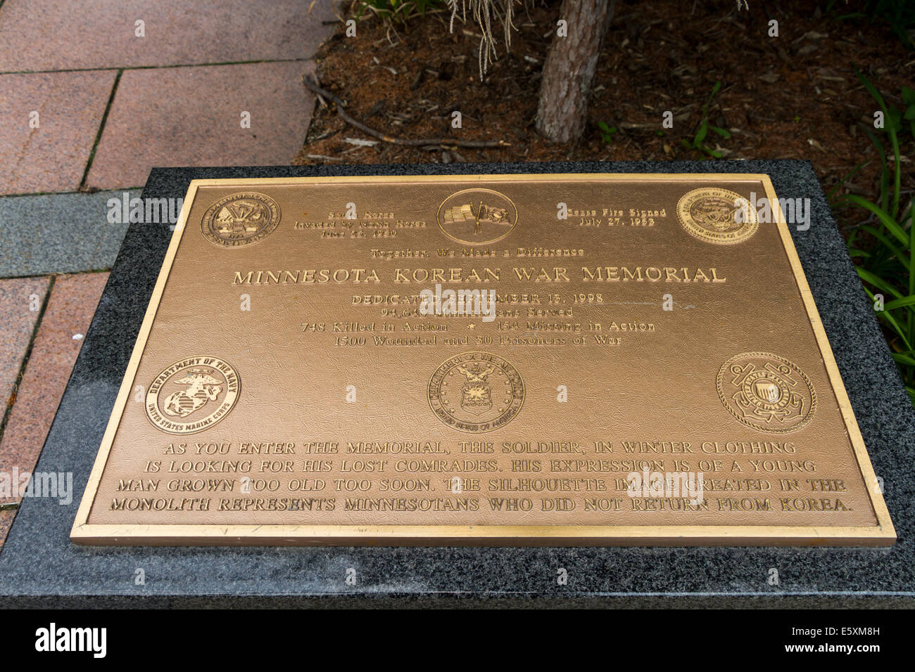 Minnesota Korean War Memorial, Minnesota State Capitol, St Paul, Minnesota, Stati Uniti d'America. Foto Stock