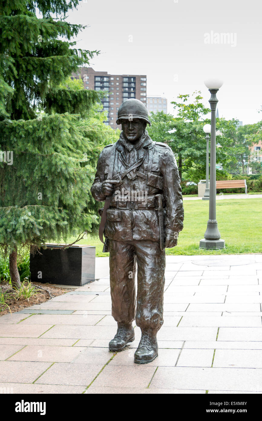 Minnesota Korean War Memorial, Minnesota State Capitol, St Paul, Minnesota, Stati Uniti d'America. Foto Stock