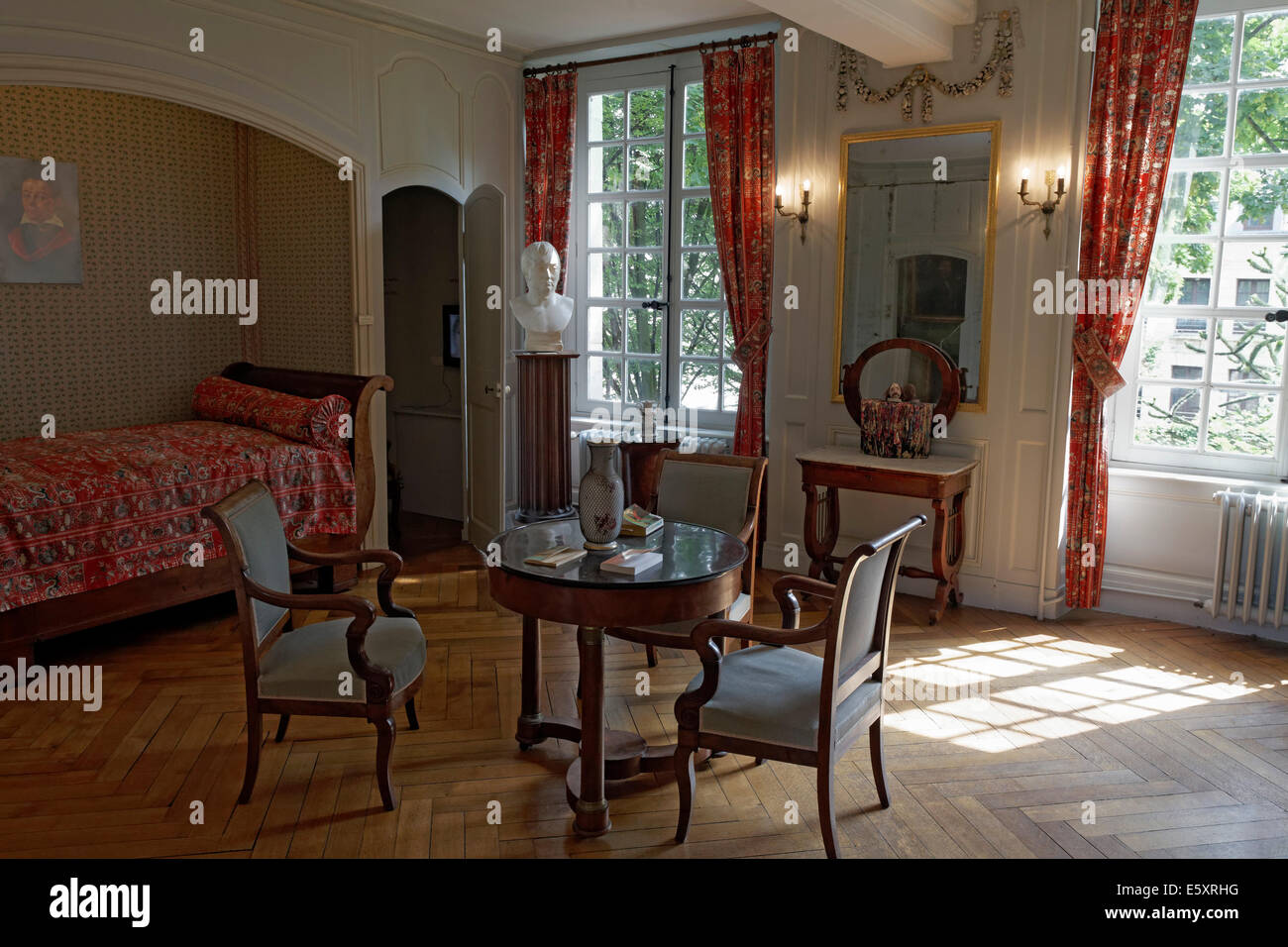 Soggiorno a partire dal diciannovesimo secolo Musee Flaubert et d'Histoire de la Médicine, Rouen, Seine-Maritime, Alta Normandia, Francia Foto Stock