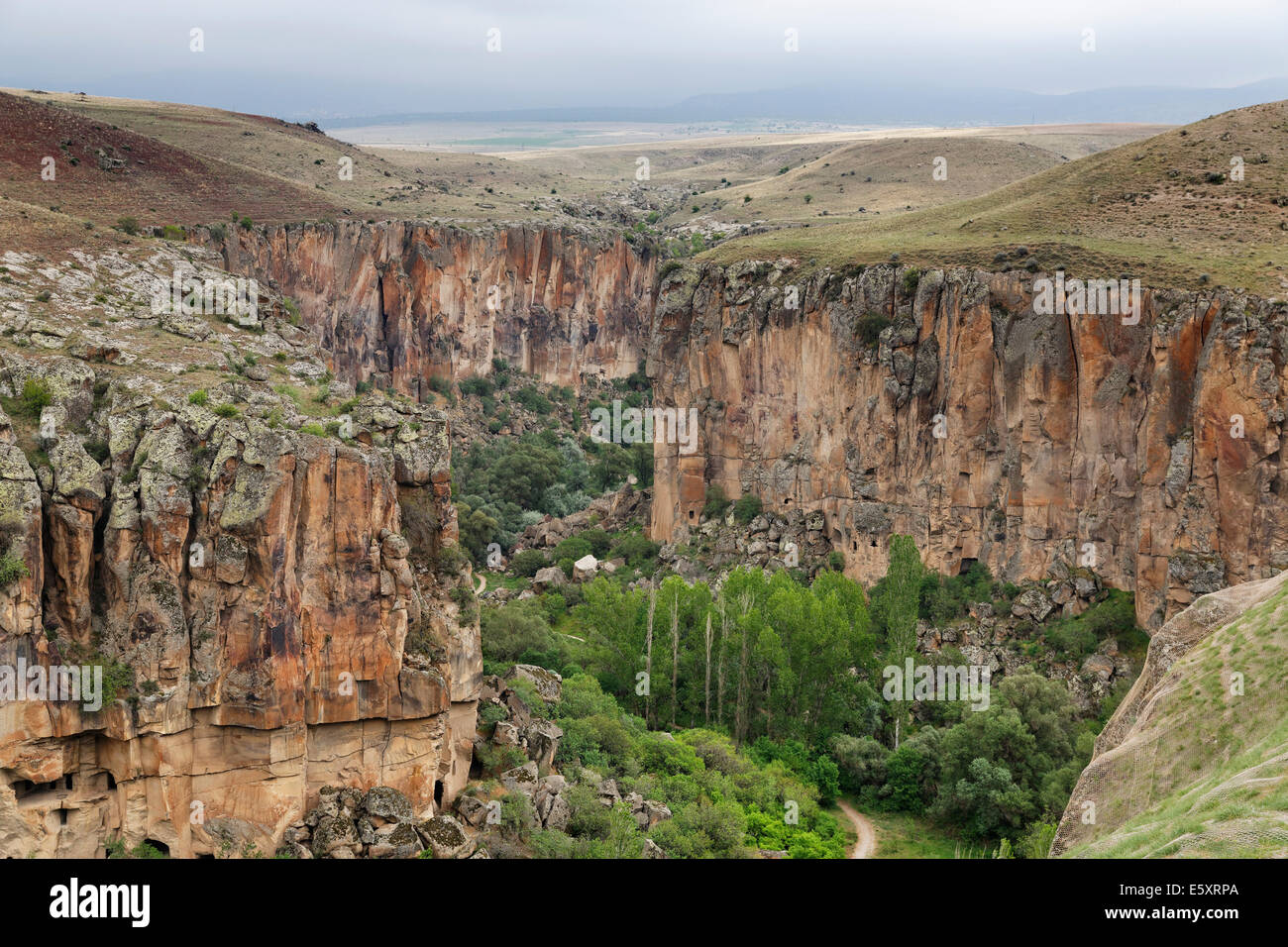 Ihlara Valle o la Valle di Peristrema, Ihlara, provincia di Aksaray, Cappadocia, Anatolia centrale regione, Anatolia, Turchia Foto Stock