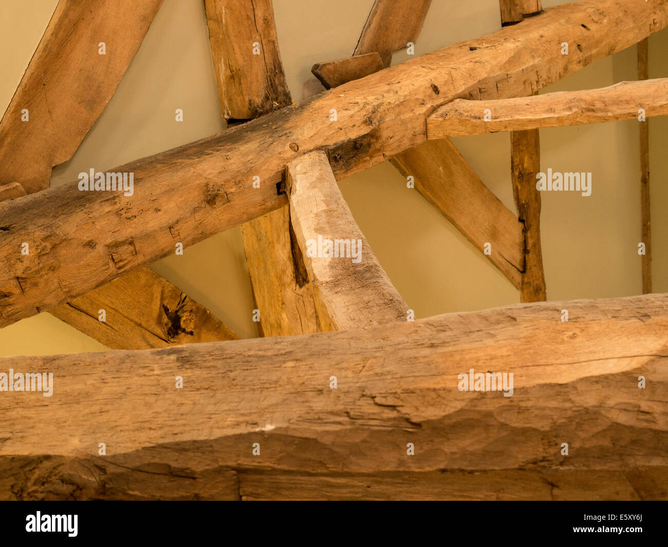 Travi a vista sul soffitto,Hardwick Hall,Derbsyhire,UK Foto Stock