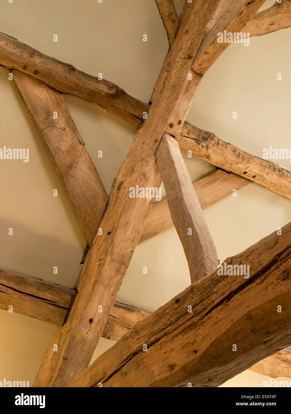 Travi a vista sul soffitto,Hardwick Hall,Derbsyhire,UK Foto Stock