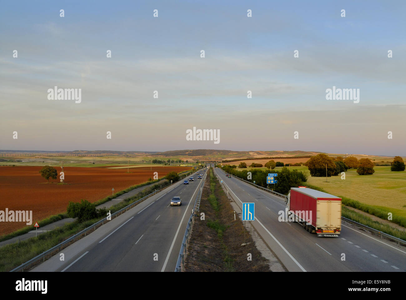Autostrada, Spagna centrale Foto Stock